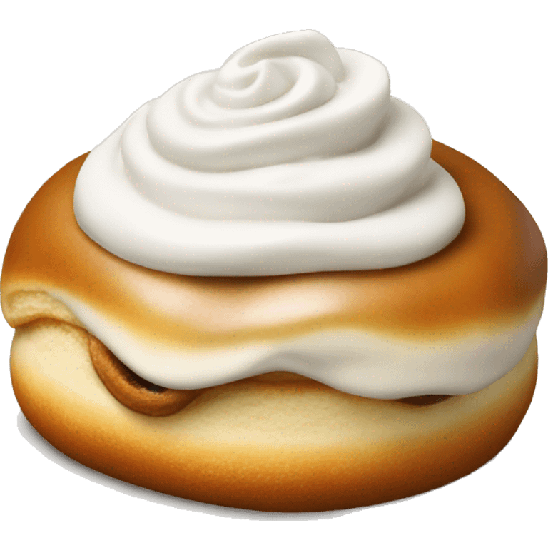 one cinnabon with white cream on top emoji