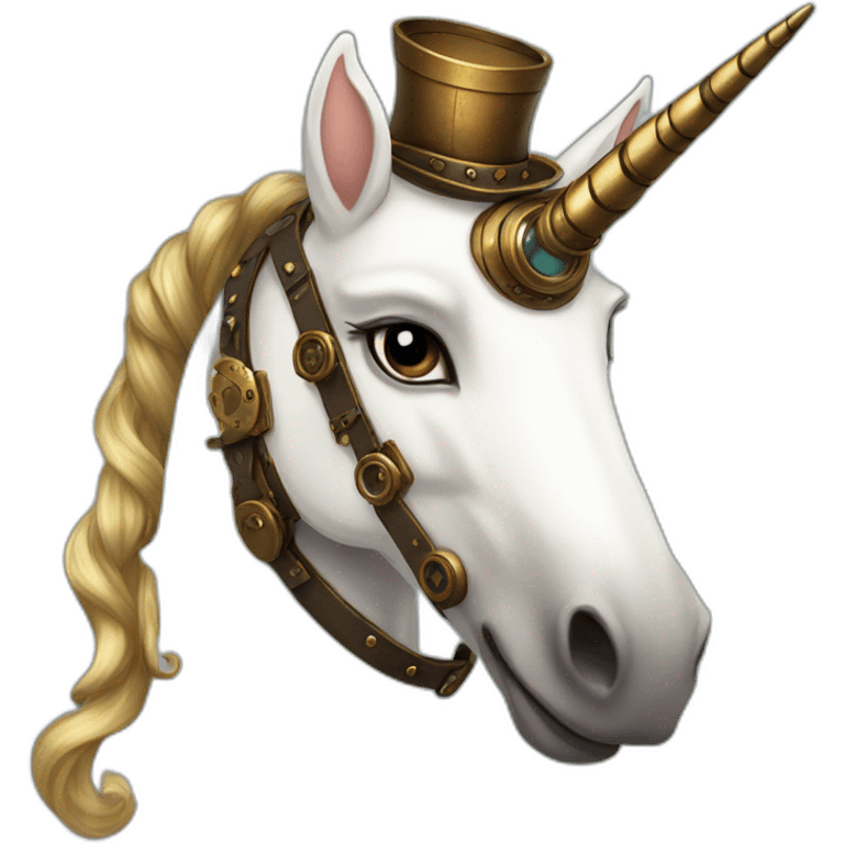 Steampunk unicorn emoji