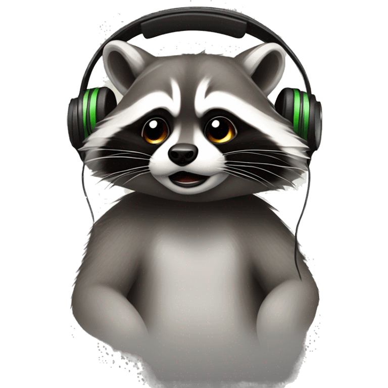 racoon with headphones emoji