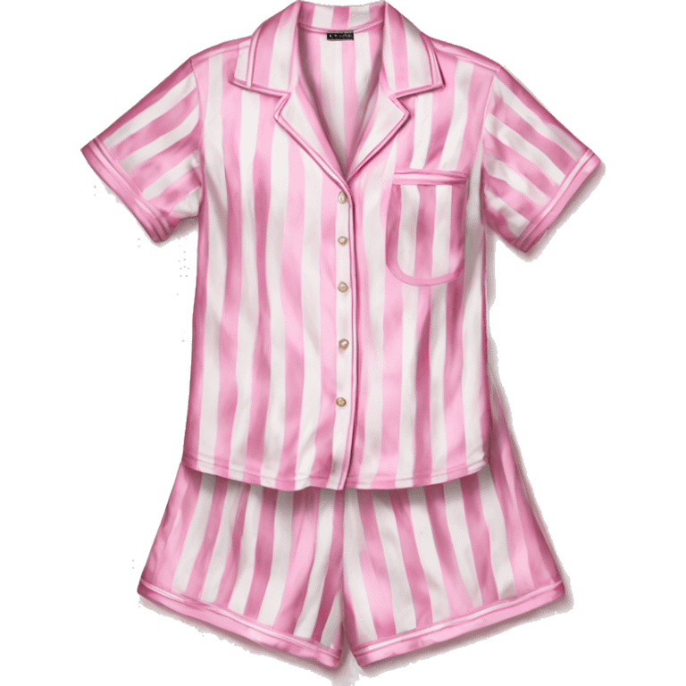 Striped pink and white silk Victoria’s Secret pajama set emoji