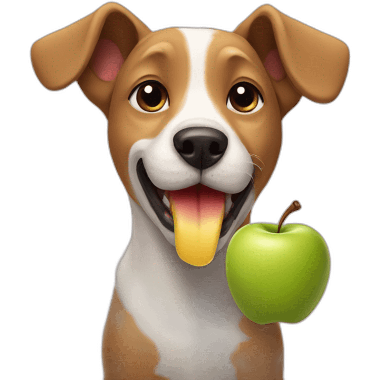 dog eating an apple emoji