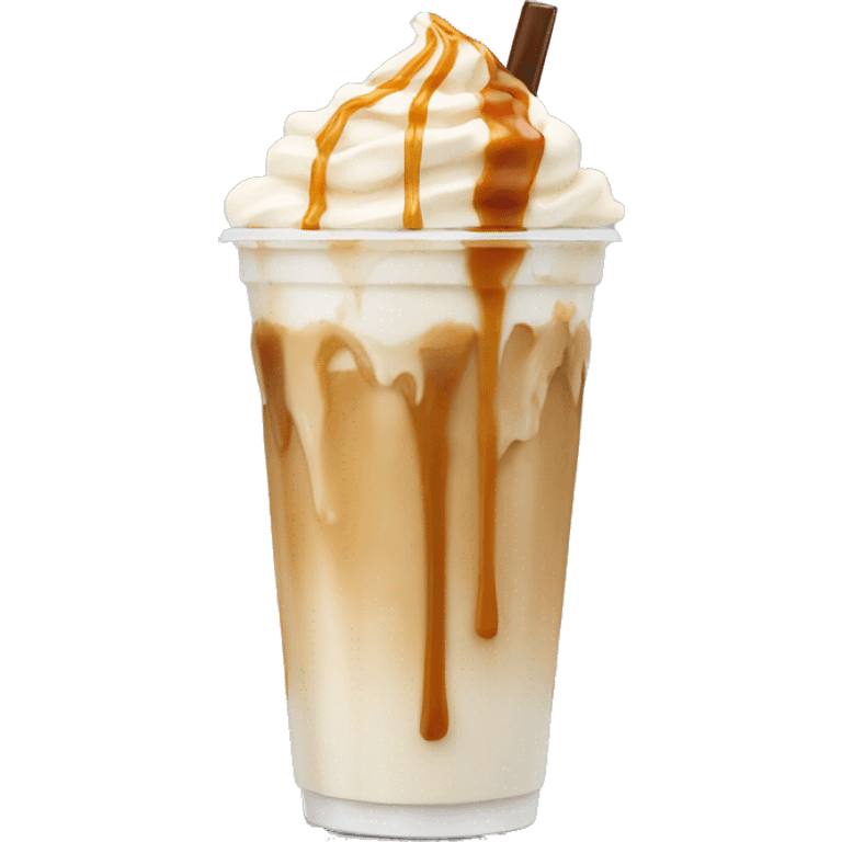 iced vanilla latte with caramel drizzle emoji