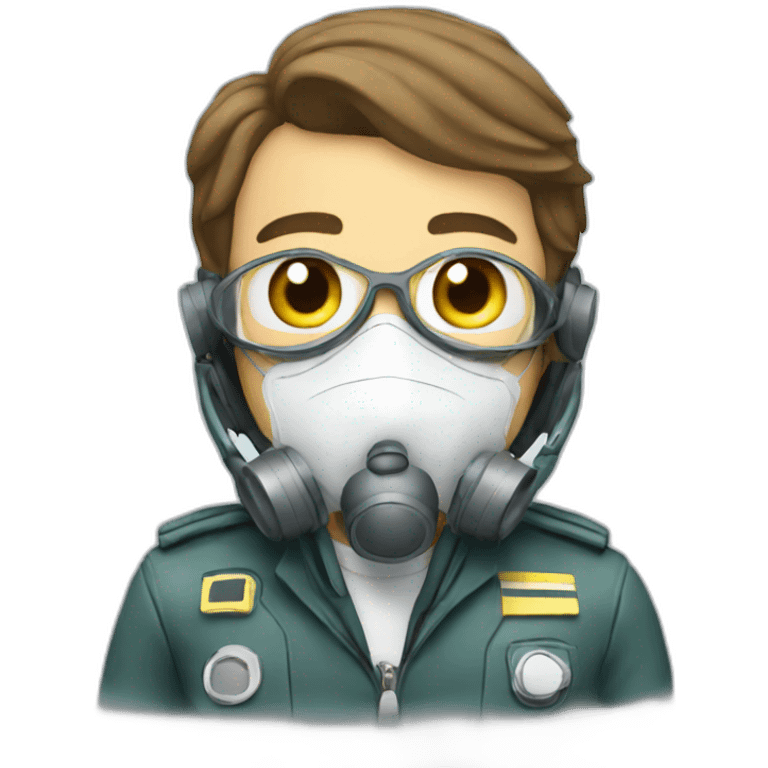 pilot wearing oxygen mask emoji