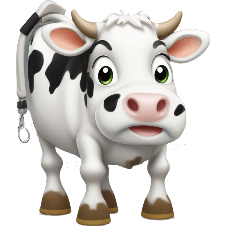 Cow with RFID tracker emoji