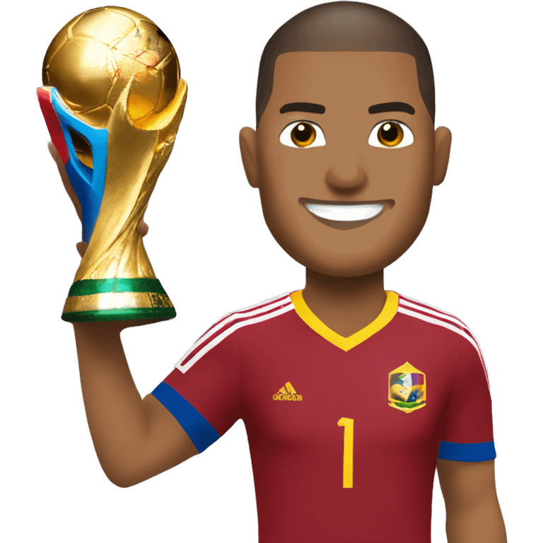 salomon rondon wearing Venezuela adidas t-shirt and holding FIFA world cup emoji