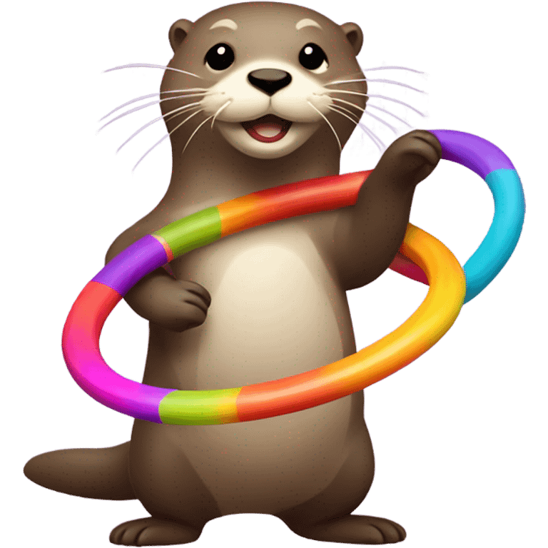 Otter doing hula hoop emoji