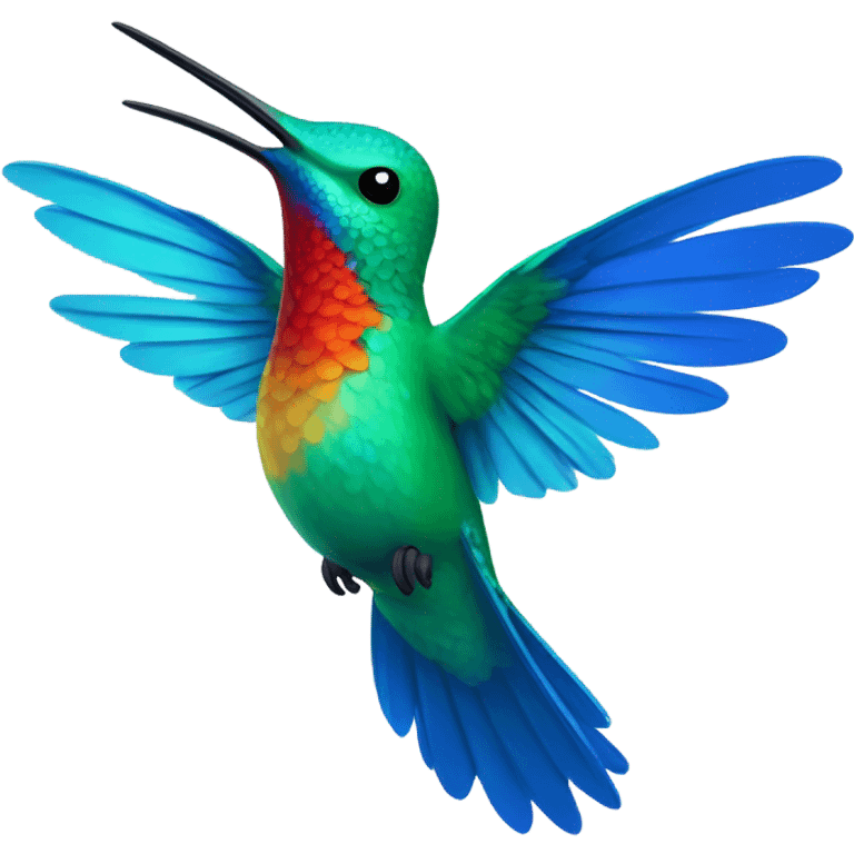 hummingbirds that fly in blue style for telegram, animate emoji