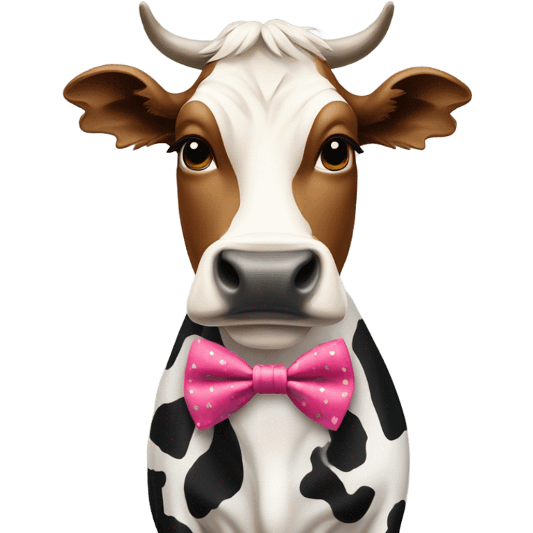 Cow wearing bow tie emoji