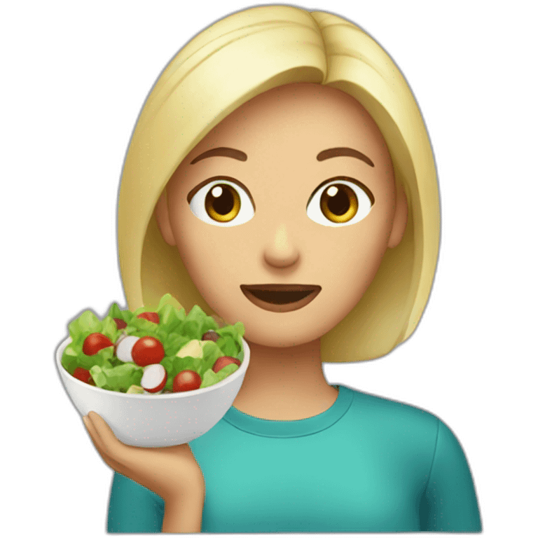 Woman eat salad emoji