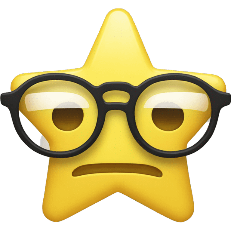 yellow glasses with glasses in the shape of a pentagonal star emoji