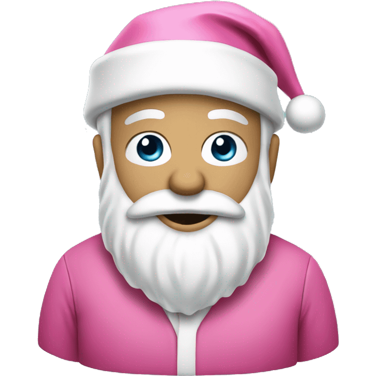 White santa with pink Santa hat and suit emoji