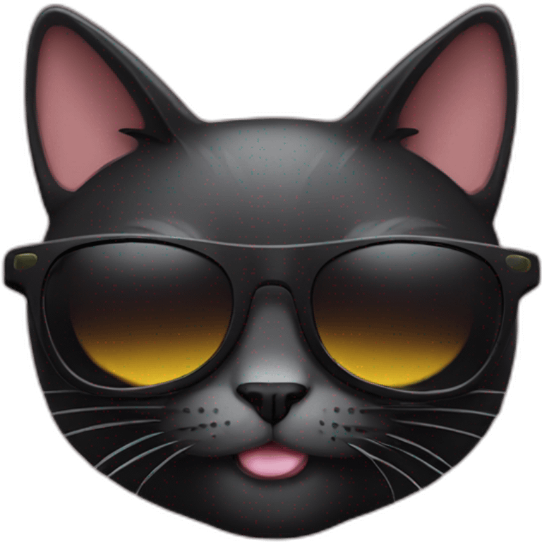 Black cat with sunglasses emoji