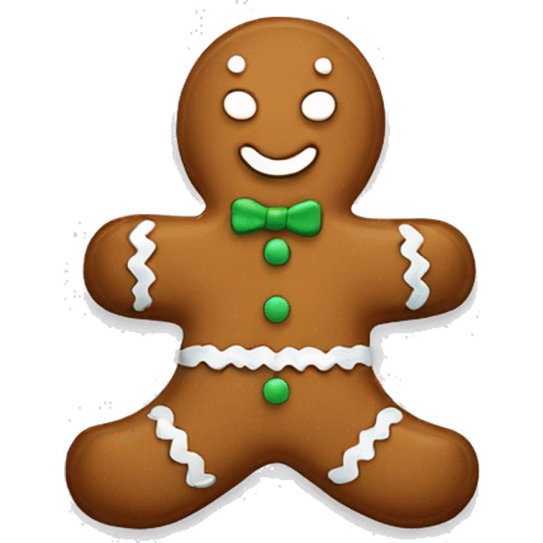 White and brown gingerbread man emoji