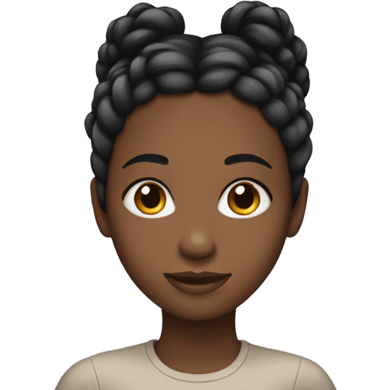 black girl with braids that are black short emoji