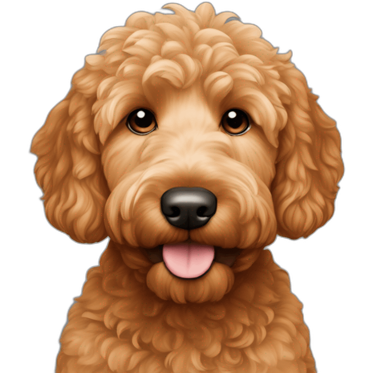 red/apricot colored F1B mini goldendoodle profile headshot emoji