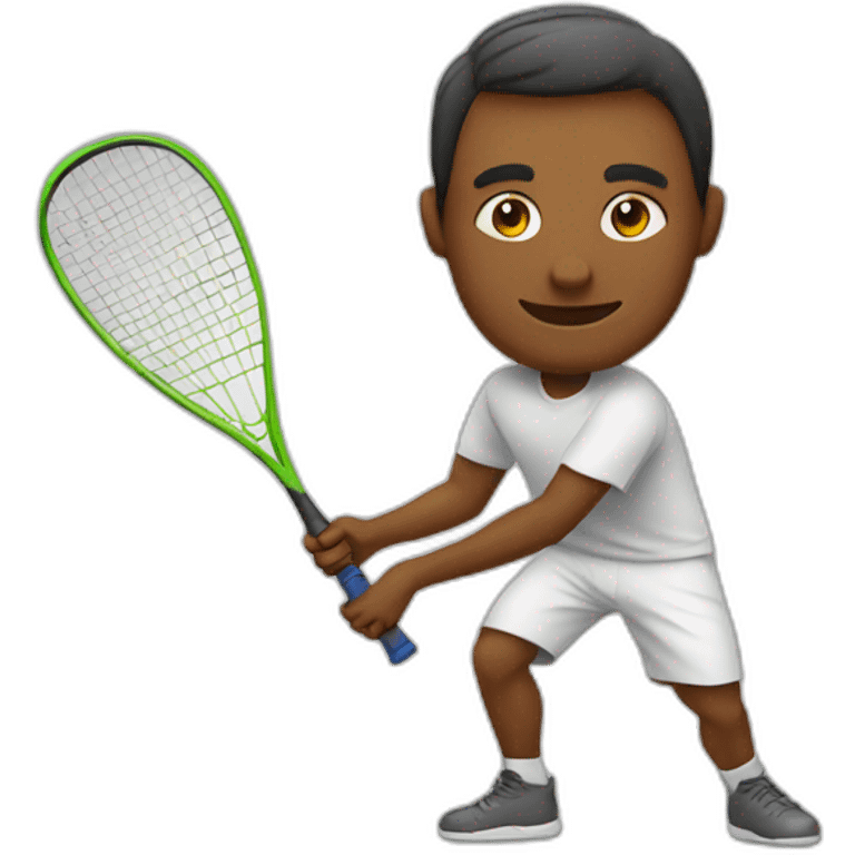 Metisse man playing squash emoji