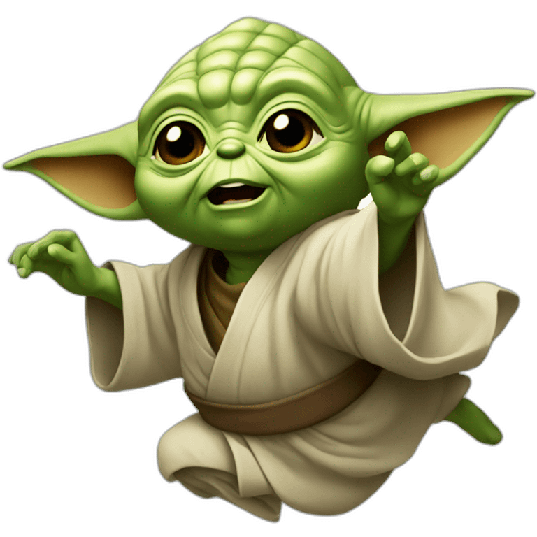 Yoda qui fait un salto emoji