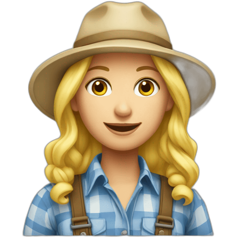 Pretty blonde farmer girl emoji