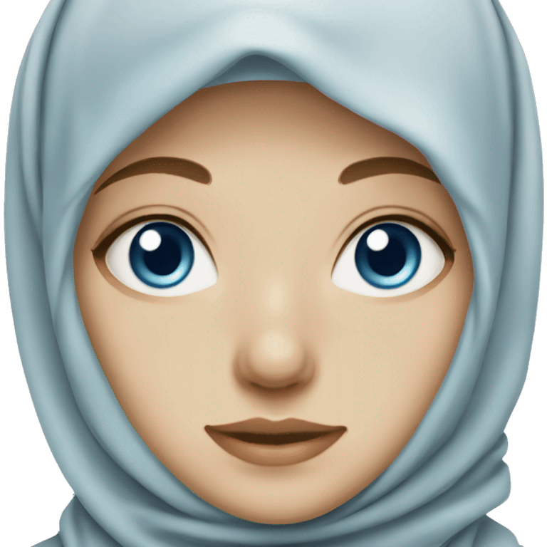 girl in hijab with light blue eyes and light skin with freckles emoji