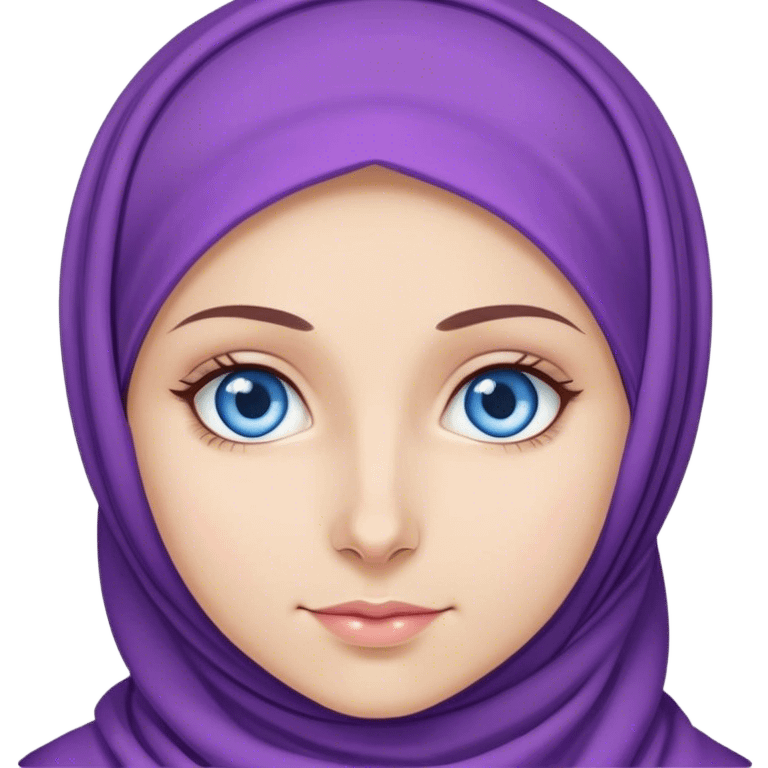 Turkish beautiful finish Konya girl blue eyes with purple color and ramadan hijab  emoji