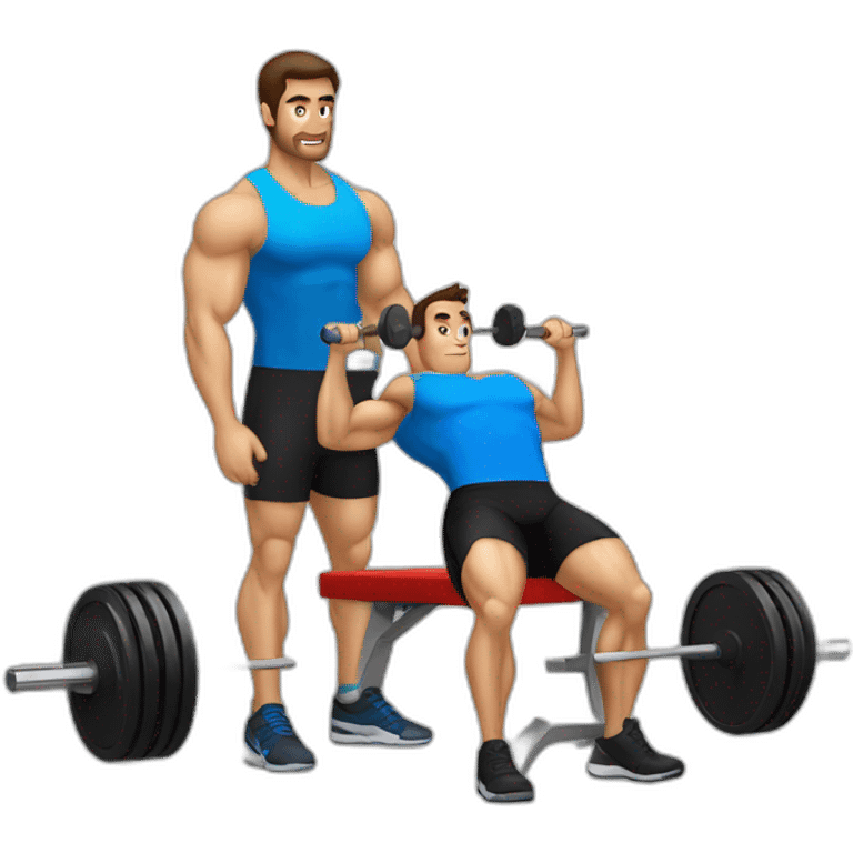 tall brunette man doing bench press emoji