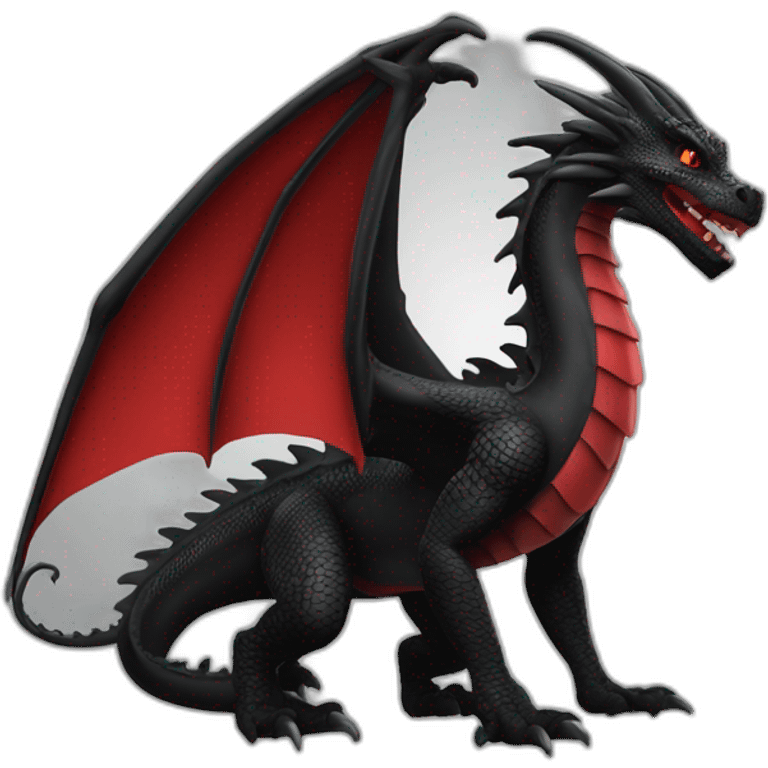 Dragon noir et rouge emoji