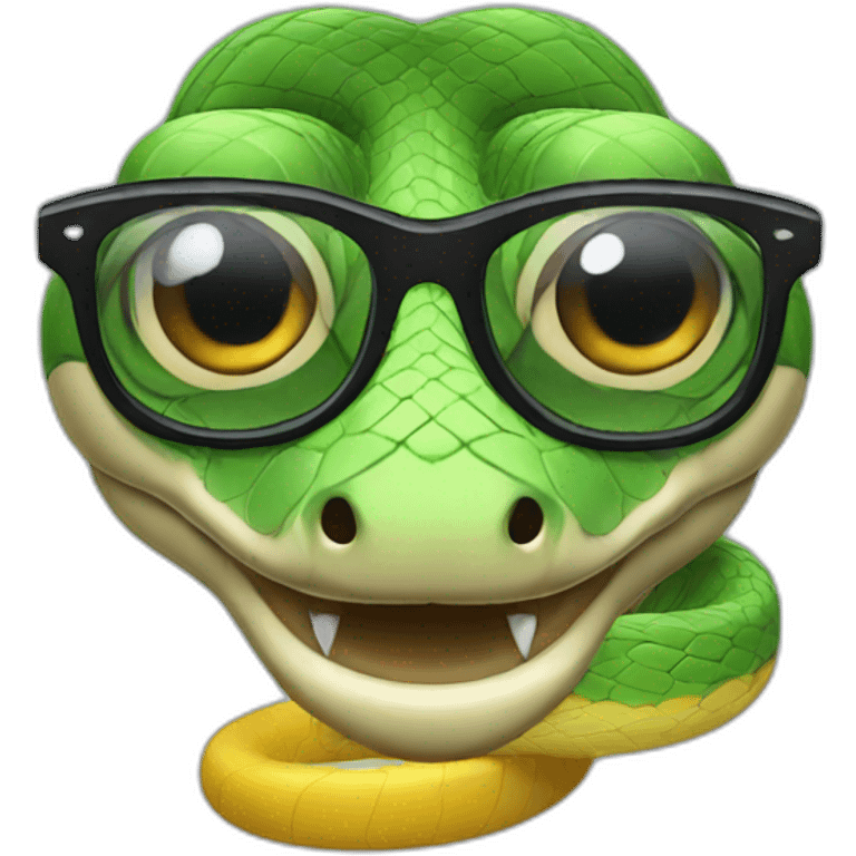 Snake wearing glasses emoji