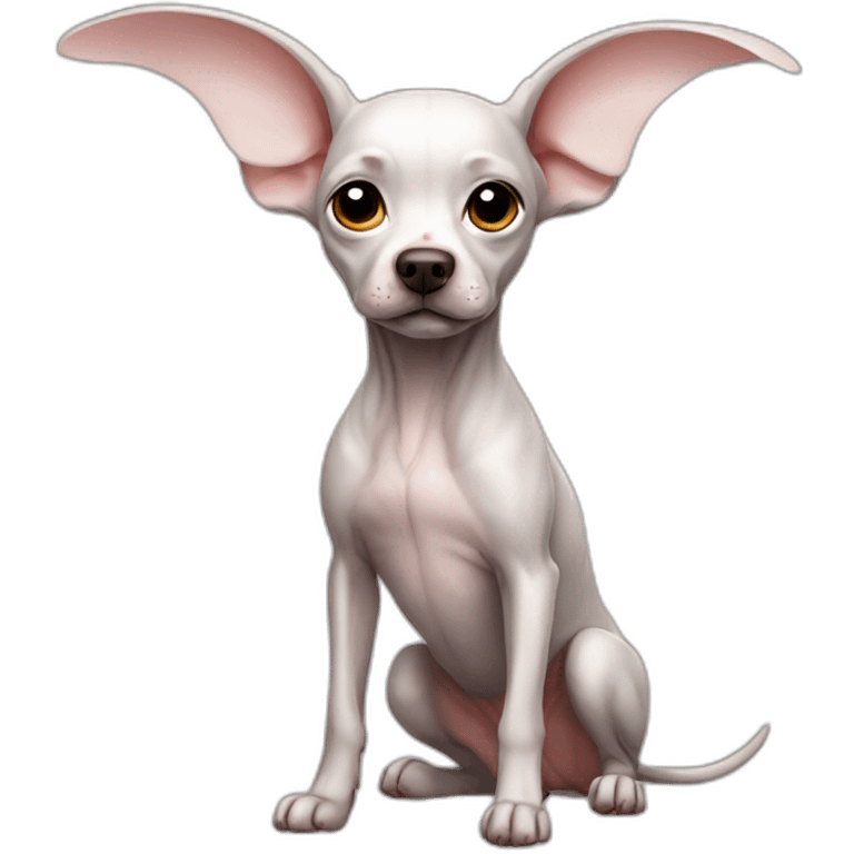 Hairless dog with wings emoji