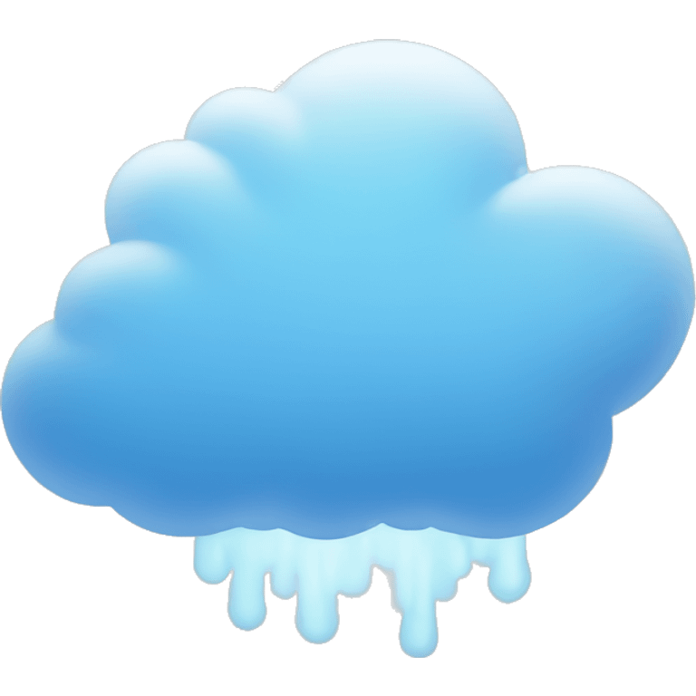 Blue cloud with white tech and middle of it emoji