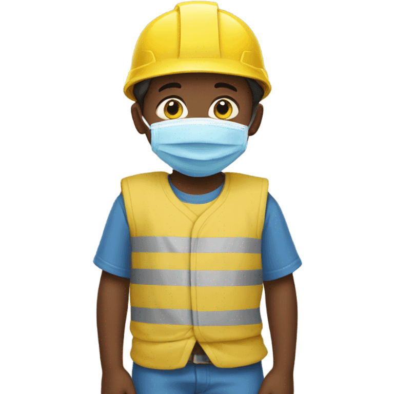 Kid with yellow shirt a blue helmet and a diaper  emoji