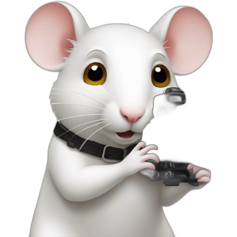 white rat filming a movie emoji