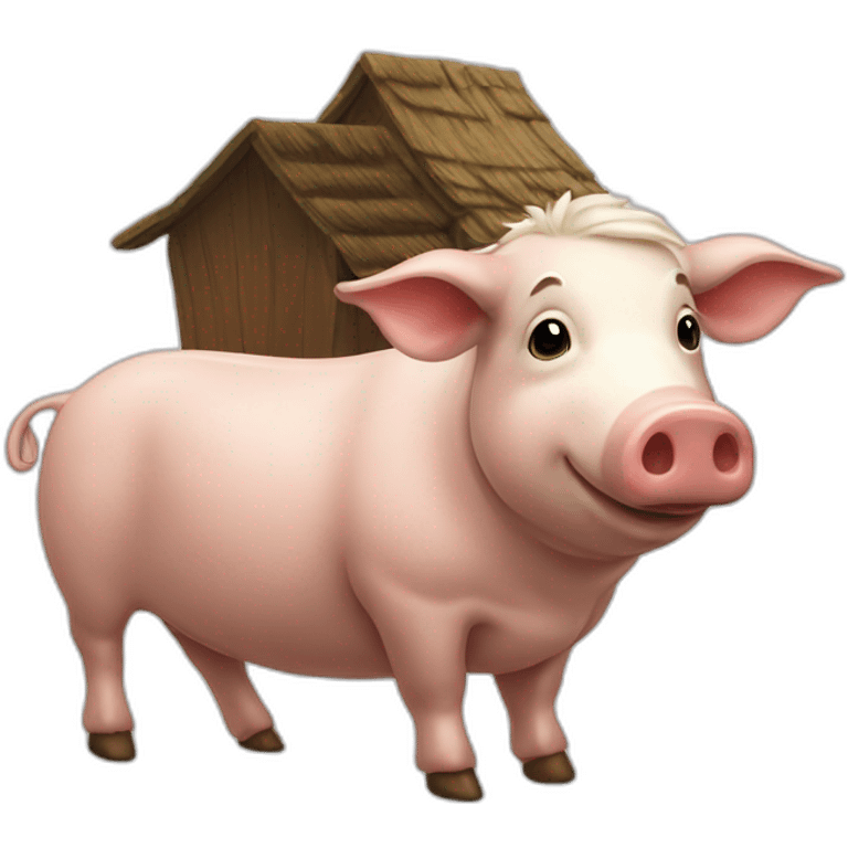 Cochon sur une vache emoji