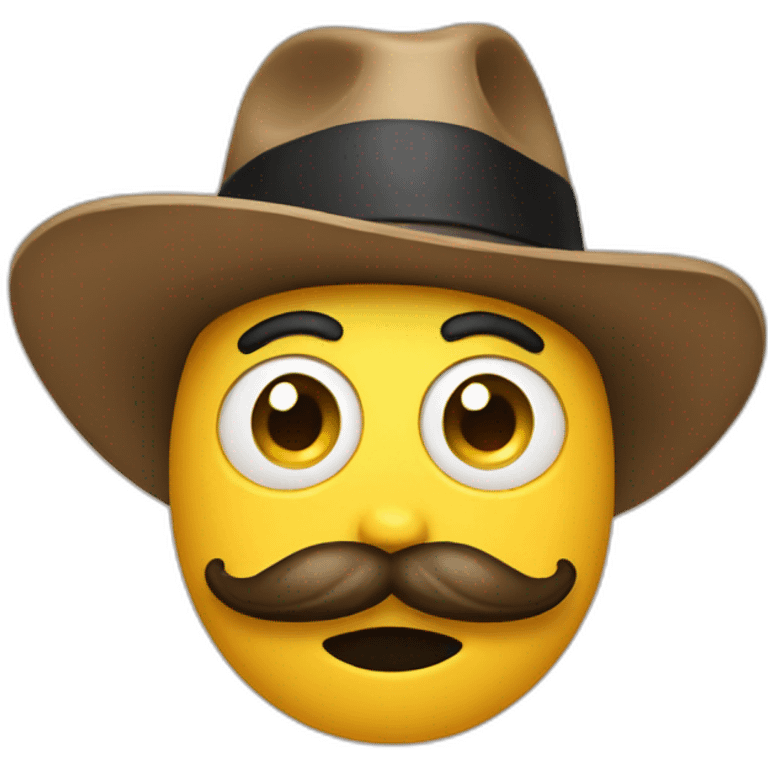 Awesome face with mustache and hat emoji