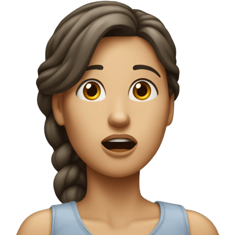 Woman shocked hand on her head full height emoji