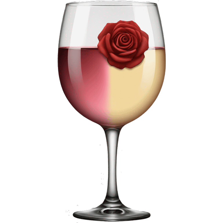 a glass of wine, half white and half rose emoji