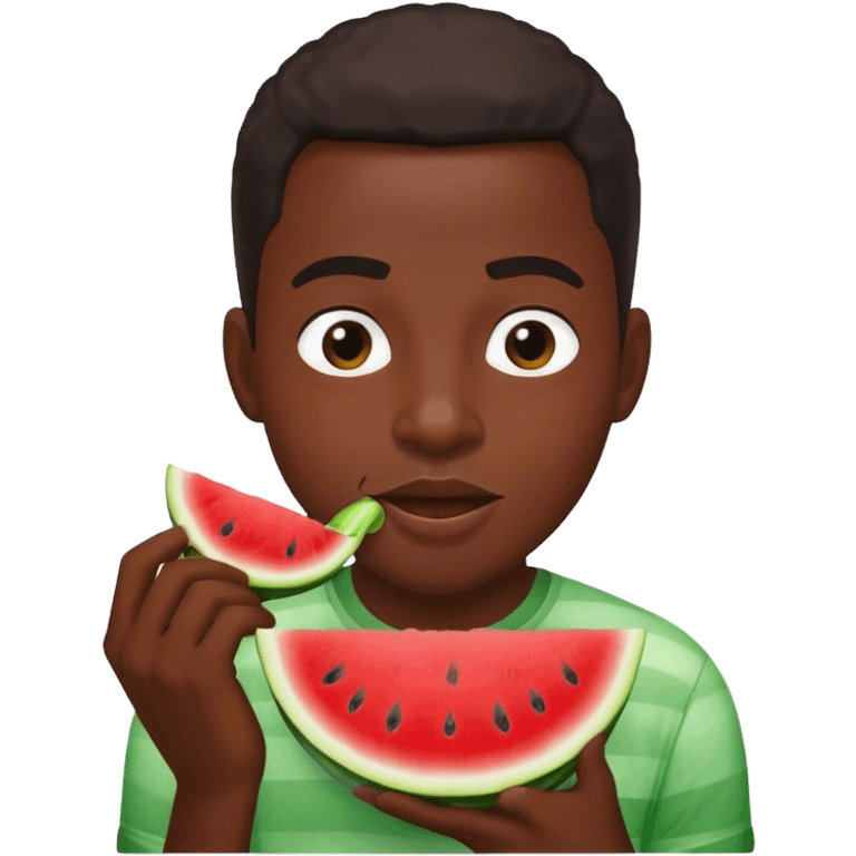 black guy eating watermelon  emoji