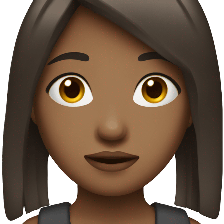 Girl dark brown hair and fringe   emoji