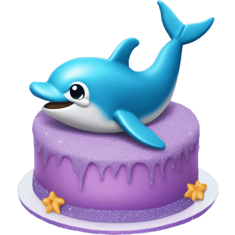 Purple dolphin cake emoji