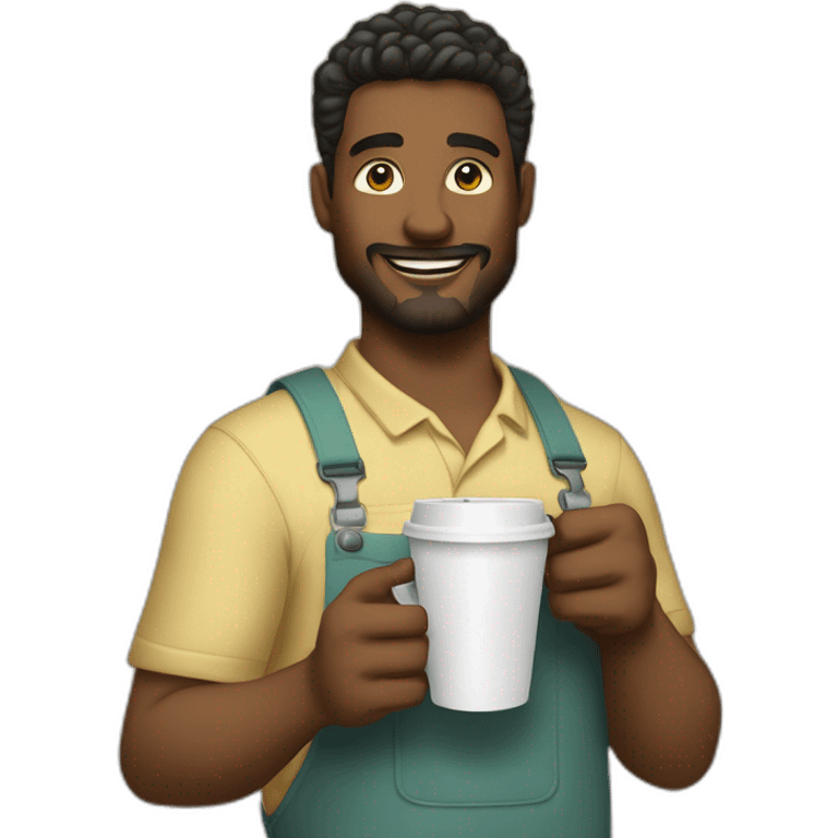 a-painter-with-wallpaper-in-his-right-hand-and-a-coffee-in-his-left-hand emoji