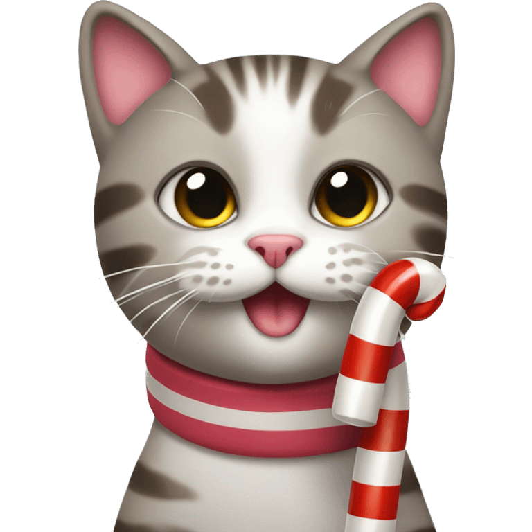 cat holding a candy cane emoji