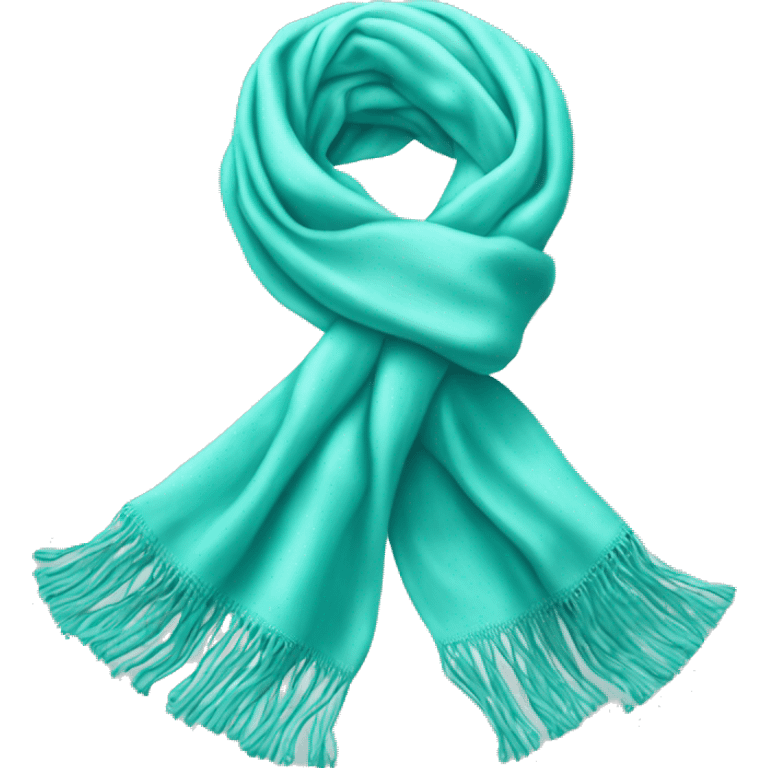 Realistic tiffany blue winter scarf isolated.  emoji