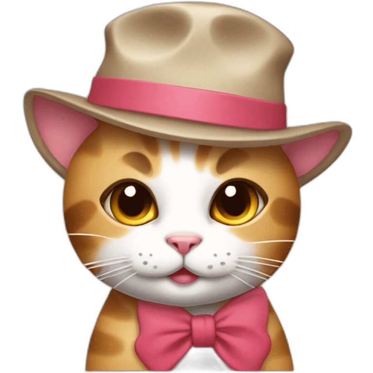 Kawaii cat artist in hat with palette and brush so it can be used as a mouse cursor emoji