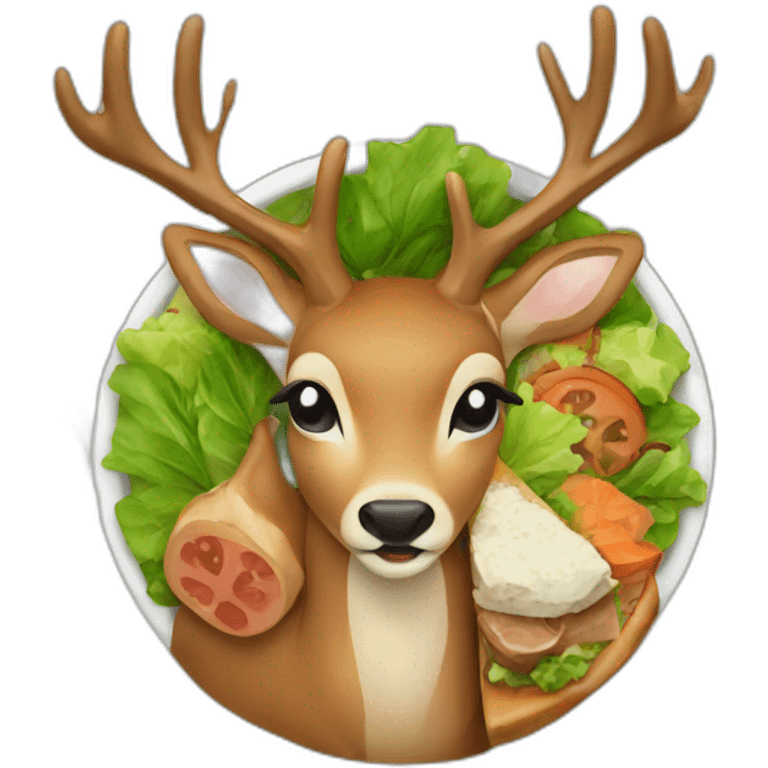 Deer having dinner emoji