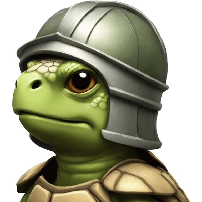 turtle with roman helmet  and lance emoji