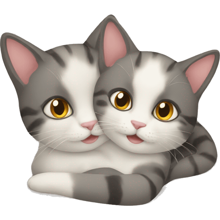 Two cats cuddling emoji