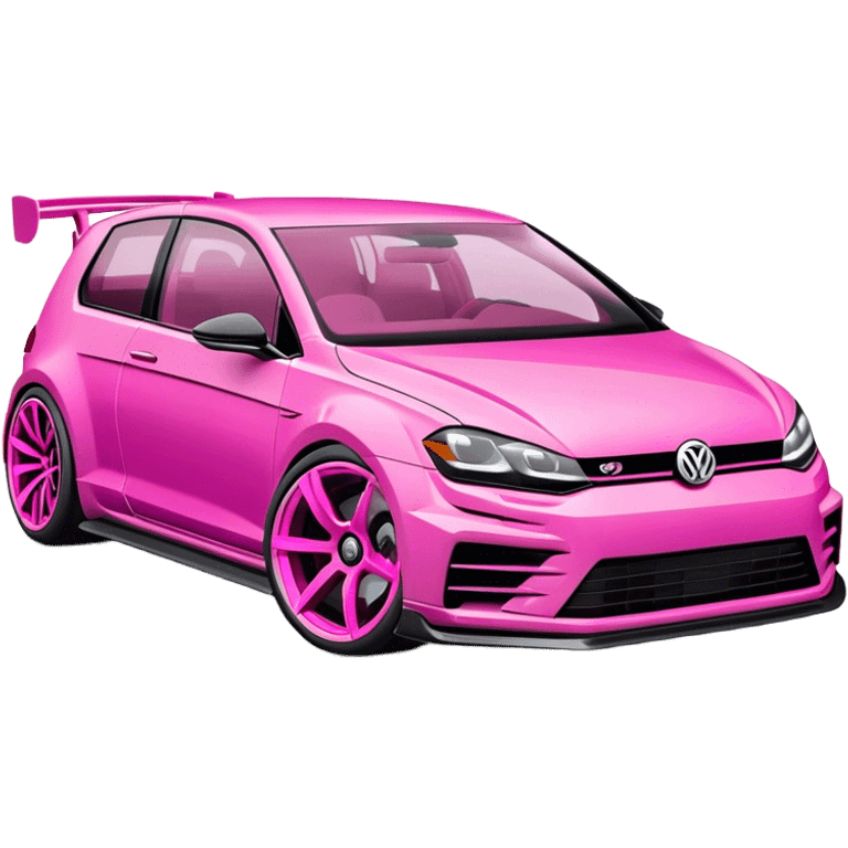 Pink hot wheels Volkswagen Golf R mk 8 car emoji