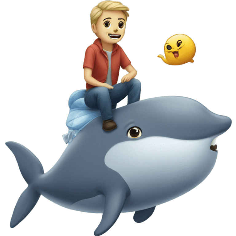 Cat ride a whale emoji