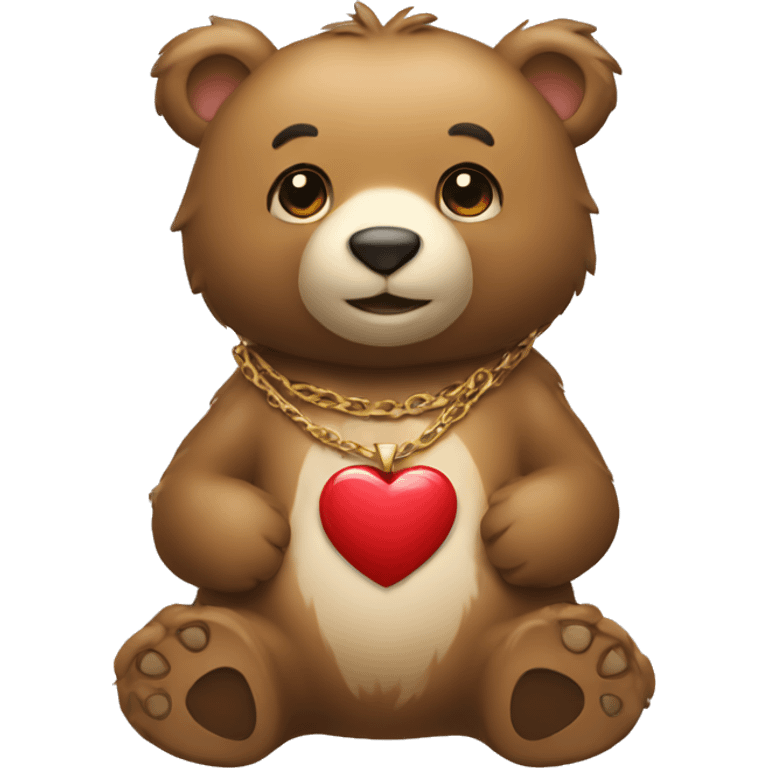 a bear with a heart pendant emoji