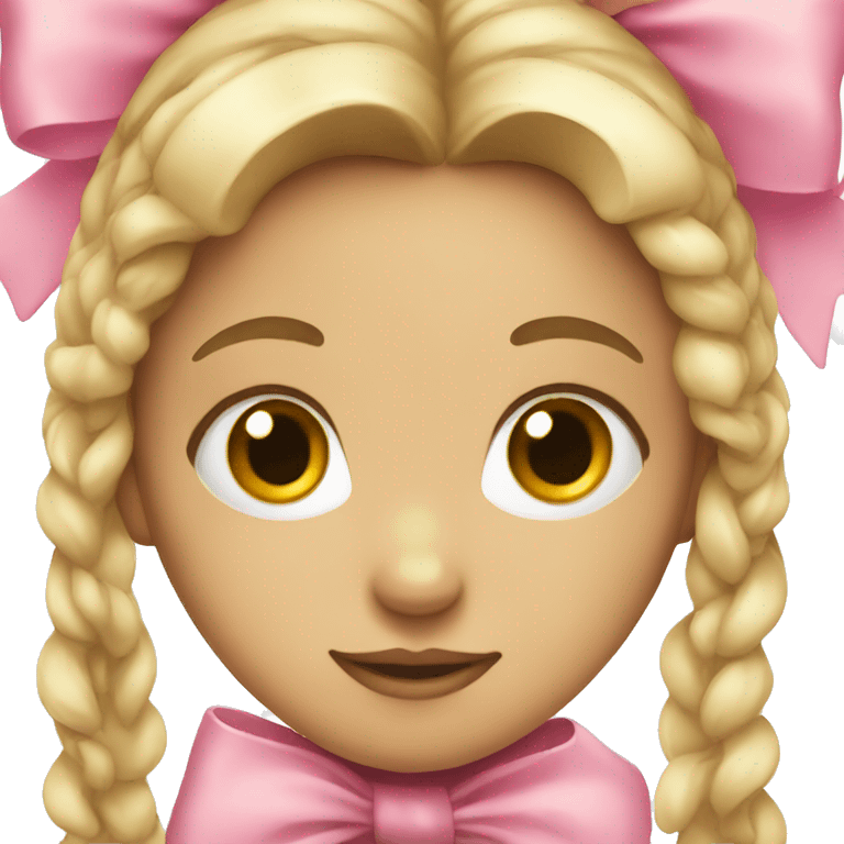 Girl with pink bow emoji