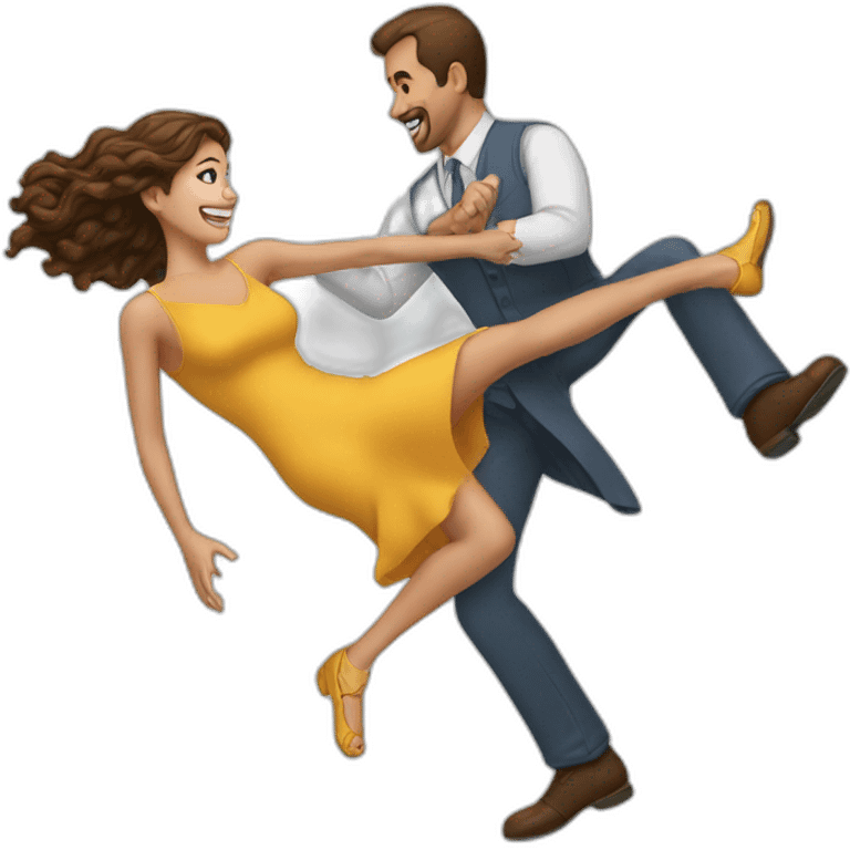 pretty woman kicks a man emoji